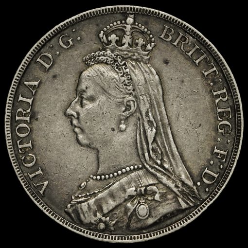 1890 Queen Victoria Jubilee Head Silver Crown Obverse