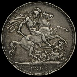 1890 Queen Victoria Jubilee Head Silver Crown Reverse