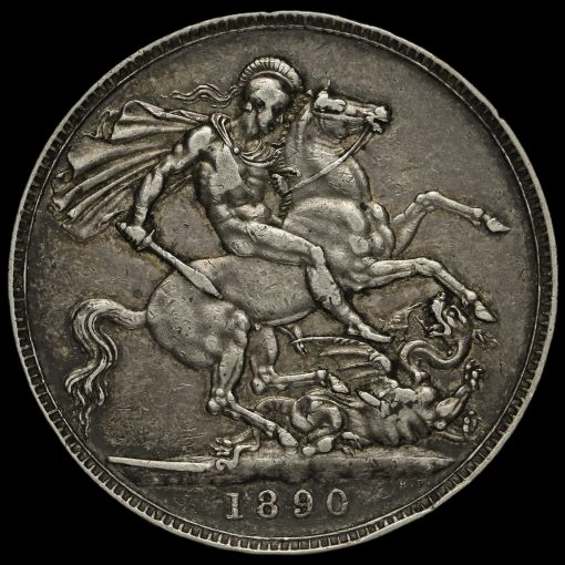 1890 Queen Victoria Jubilee Head Silver Crown Reverse