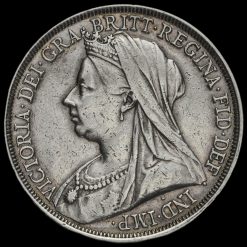 1893 Queen Victoria Veiled Head Silver LVI Crown Obverse