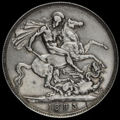 1893 Queen Victoria Veiled Head Silver LVI Crown Reverse