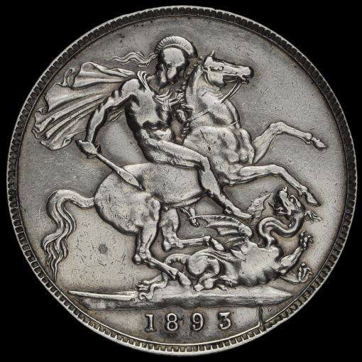 1893 Queen Victoria Veiled Head Silver LVI Crown Reverse