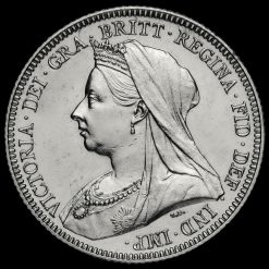1893 Queen Victoria Veiled Head Silver Shilling Obverse