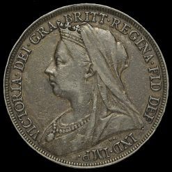 1895 Queen Victoria Veiled Head Silver LIX Crown Obverse