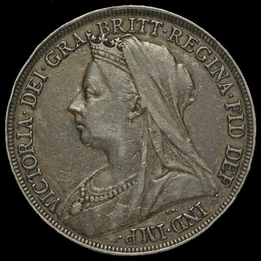1895 Queen Victoria Veiled Head Silver LIX Crown Obverse