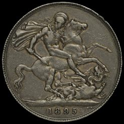 1895 Queen Victoria Veiled Head Silver LIX Crown Reverse