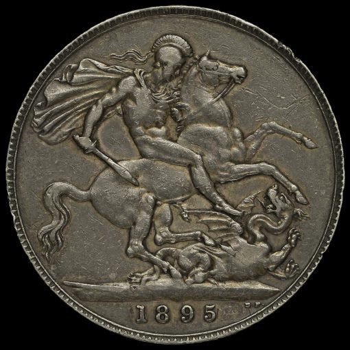 1895 Queen Victoria Veiled Head Silver LIX Crown Reverse