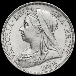 1897 Queen Victoria Veiled Head Silver Half Crown Obverse