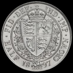 1897 Queen Victoria Veiled Head Silver Half Crown Reverse