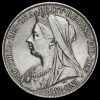 1900 Queen Victoria Veiled Head Silver LXIV Crown Obverse