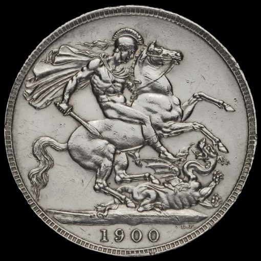 1900 Queen Victoria Veiled Head Silver LXIV Crown Reverse