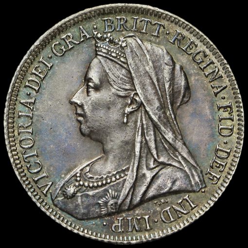 1900 Queen Victoria Veiled Head Silver Shilling Obverse