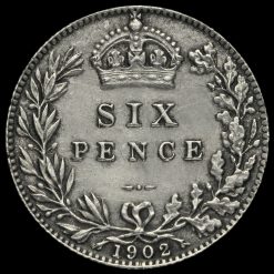 1902 Edward VII Silver Sixpence Reverse