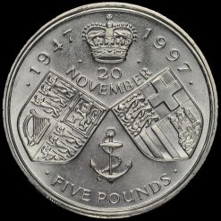 1997 Queen Elizabeth Golden Wedding £5 Crown Reverse