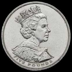 2002 Queen Elizabeth II Golden Jubilee Five Pound Crown Obverse