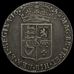 1689 William and Mary Early Milled Silver Half Crown Reverse