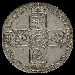 1758 George II Early Milled Silver Sixpence Reverse