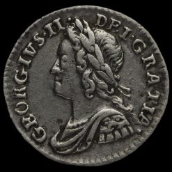 1758 George II Early Milled Silver Maundy Penny Obverse