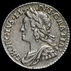 1759 George II Early Milled Silver Maundy Penny Obverse