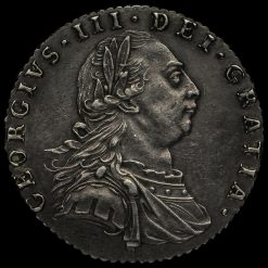 1787 George III Early Milled Silver Sixpence Obverse