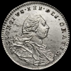 1800 George III Early Milled Silver Maundy Penny Obverse