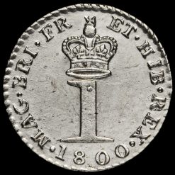 1800 George III Early Milled Silver Maundy Penny Reverse