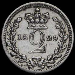 1829 George IV Milled Silver Maundy Twopence Reverse
