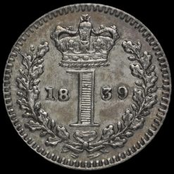 1839 Queen Victoria Young Head Silver Maundy Penny Reverse