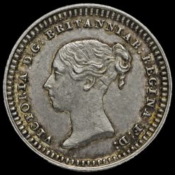 1843 Queen Victoria Young Head Silver Three-Halfpence Obverse