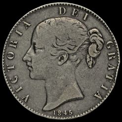 1845 Queen Victoria Young Head Silver Crown Obverse