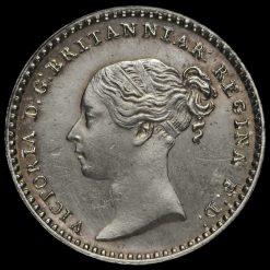 1851 Queen Victoria Young Head Silver Maundy Penny Obverse