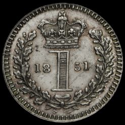1851 Queen Victoria Young Head Silver Maundy Penny Reverse