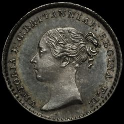 1854 Queen Victoria Young Head Silver Maundy Penny Obverse