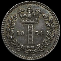 1854 Queen Victoria Young Head Silver Maundy Penny Reverse