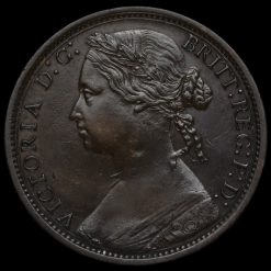 1874 Queen Victoria Bun Head Penny Obverse