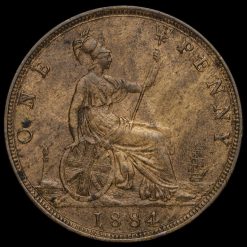 1884 Queen Victoria Bun Head Penny Reverse