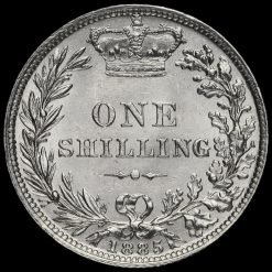 1885 Queen Victoria Young Head Silver Shilling Reverse