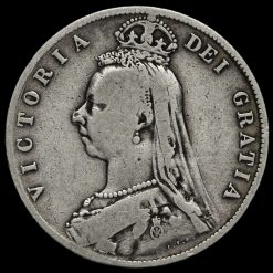 1888 Queen Victoria Jubilee Head Silver Half Crown Obverse
