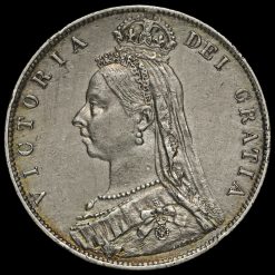 1889 Queen Victoria Jubilee Head Silver Half Crown Obverse