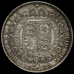 1889 Queen Victoria Jubilee Head Silver Half Crown Reverse