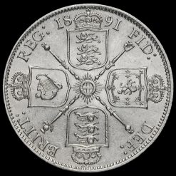 1891 Queen Victoria Jubilee Head Silver Florin Reverse