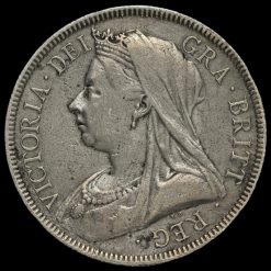 1894 Queen Victoria Veiled Head Silver Half Crown Obverse