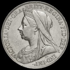 1898 Queen Victoria Veiled Head Silver LXII Crown Obverse