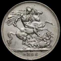 1898 Queen Victoria Veiled Head Silver LXII Crown Reverse