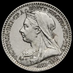 1898 Queen Victoria Veiled Head Silver Maundy Penny Obverse