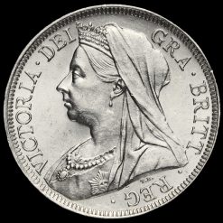 1900 Queen Victoria Veiled Head Silver Half Crown Obverse