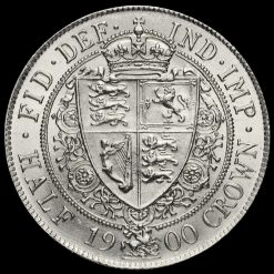 1900 Queen Victoria Veiled Head Silver Half Crown Reverse