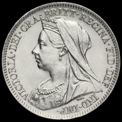 1901 Queen Victoria Veiled Head Silver Sixpence Obverse