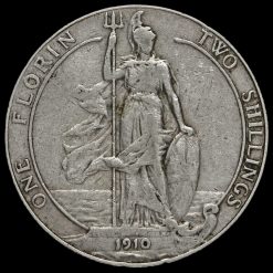 1910 Edward VII Silver Florin Reverse