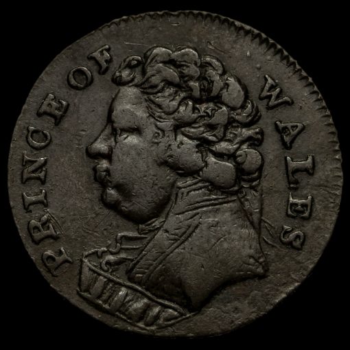 Middlesex, Prince of Wales Farthing Token Obverse